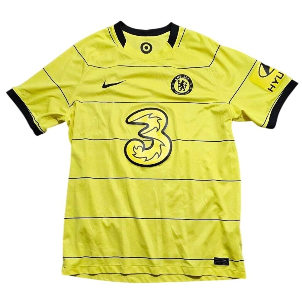Nike Chelsea FC 2021-22 Away Jersey Mens Large Yellow Black CV7888-732 Soccer
